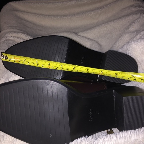 Zara Brown & Black Booties, Gold Zippers, Size 41, Almond Toe - Picture 7 of 16